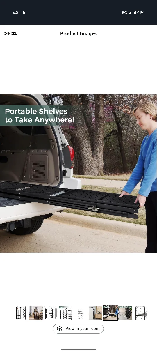 Folding Shelf Unit - Black Metal image indicator(4)