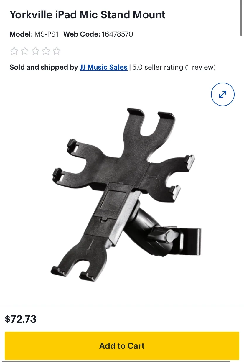 Yorkville iPad Mic Stand Mount MS-PS1 thumbnail