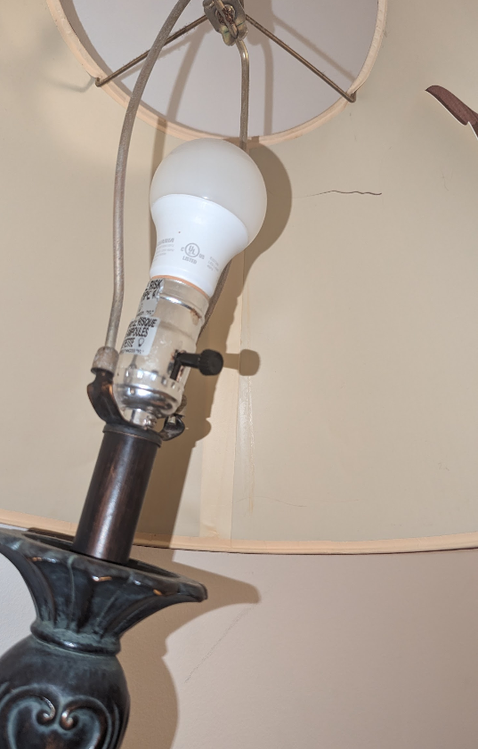 Floor Lamp with Burgundy Shade - photo 4