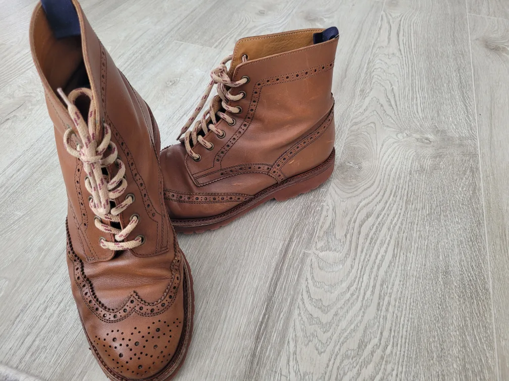 Brown Leather Wingtip Boots thumbnail