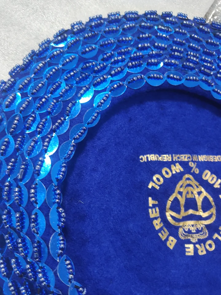 Blue Sequin Beret Hat thumbnail