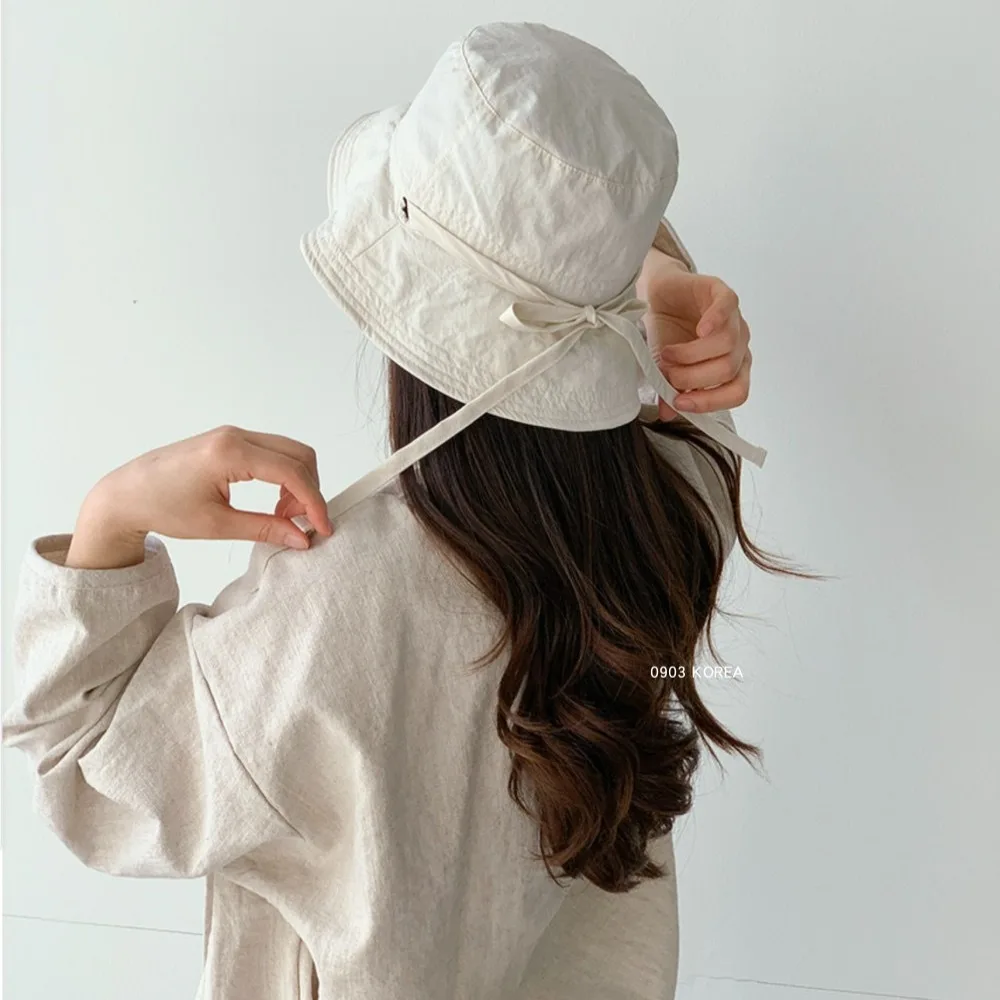 Cream Bucket Hat with Tie Detail image indicator(2)