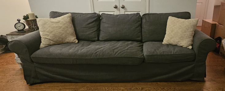 IKEA EKTORP 3-seat sofa w/ chaise - Hakebo dark grey - photo 2