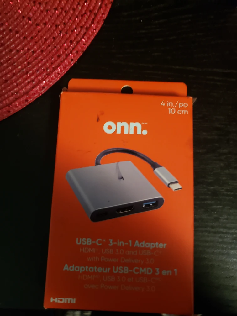 onn. USB-C 3-in-1 Adapter - New in Box