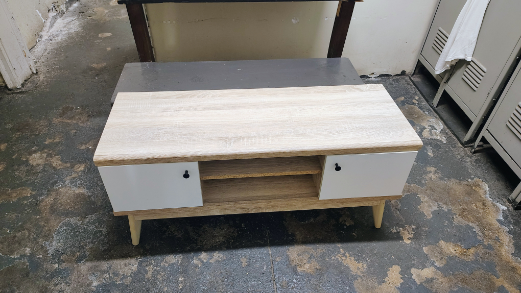 Light Wood & White TV Stand
