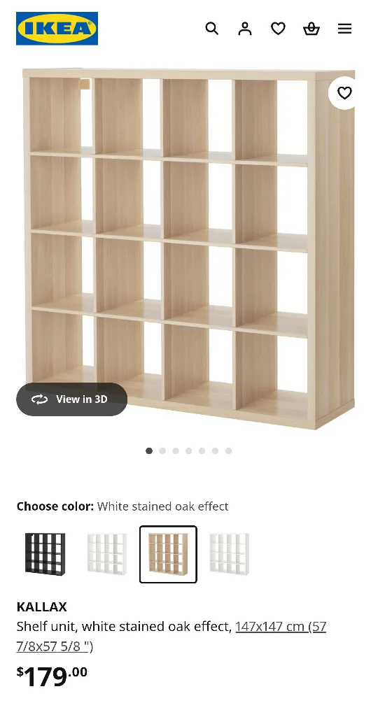 IKEA Kallax 4x4 shelving unit + 4 FREE inserts! thumbnail