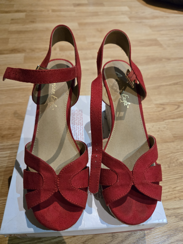 American Eagle Red Wedge Sandals - Size 8 - photo 3
