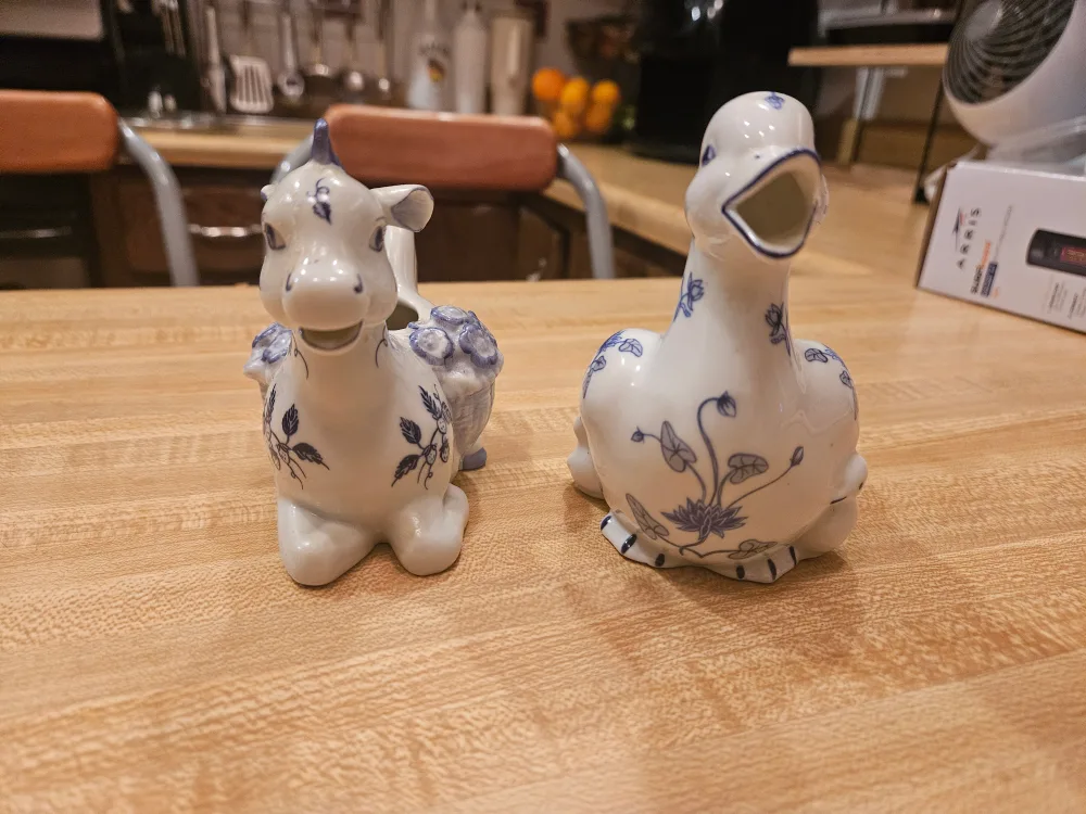Vintage Duck & Donkey Creamer Set