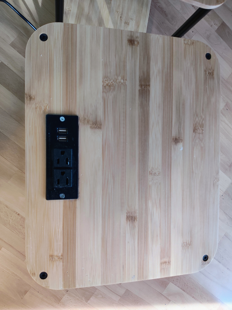 2 Bamboo Side Table with USB Ports - photo 4