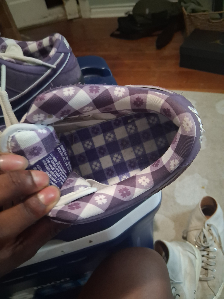 Nike Dunk Low Purple Gingham Sneakers - photo 3