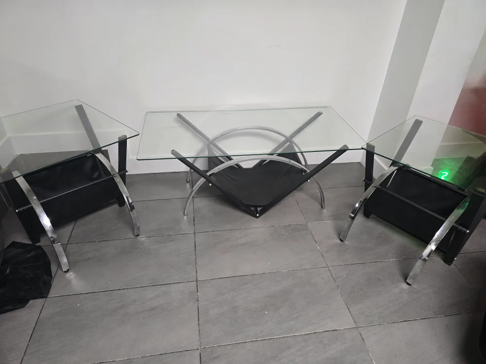 Glass Top Coffee and Side Table Set $100+ Tv stand $75 image indicator(2)