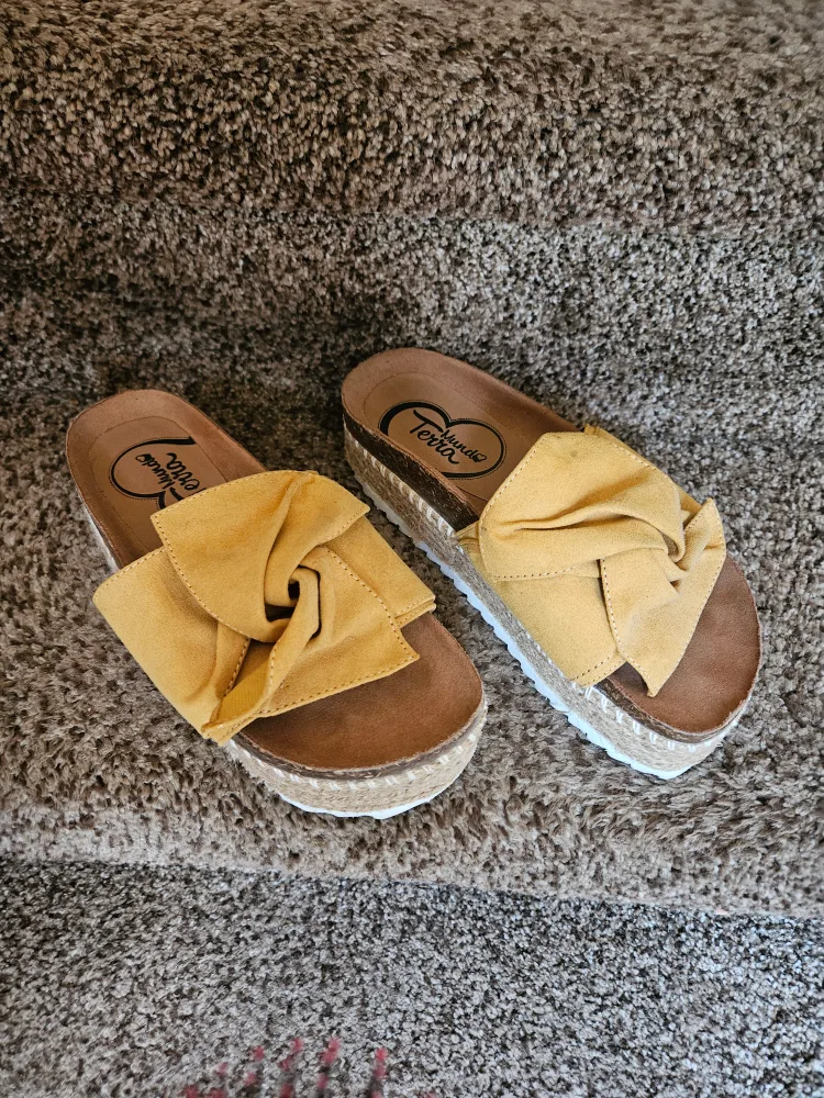 Studio Tordini Yellow Platform Sandals - Size 7 thumbnail