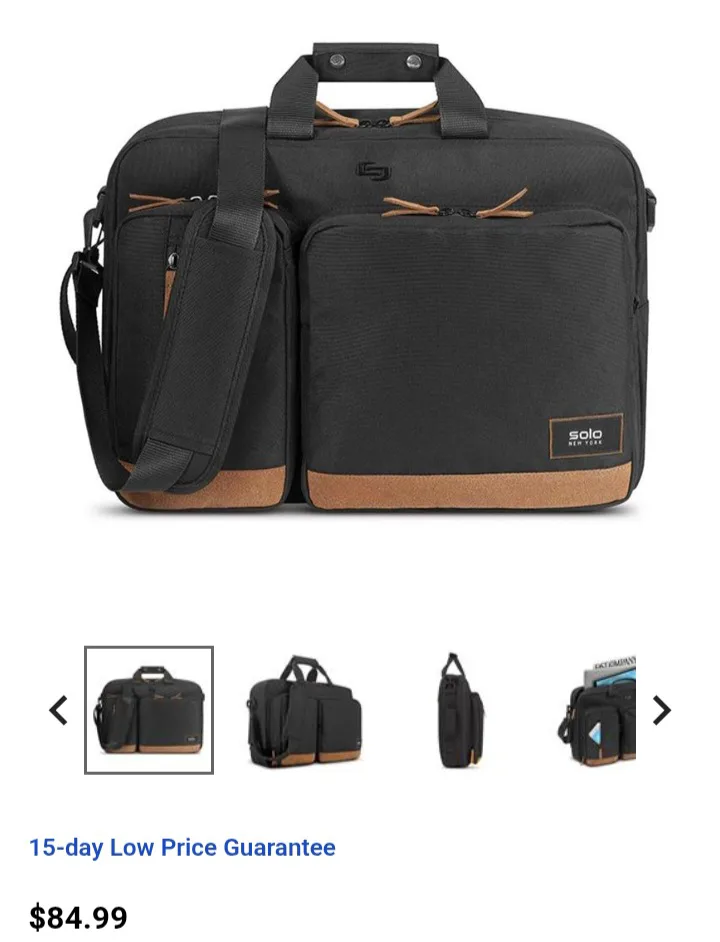 Solo New York Black Convertible Backpack image indicator(7)