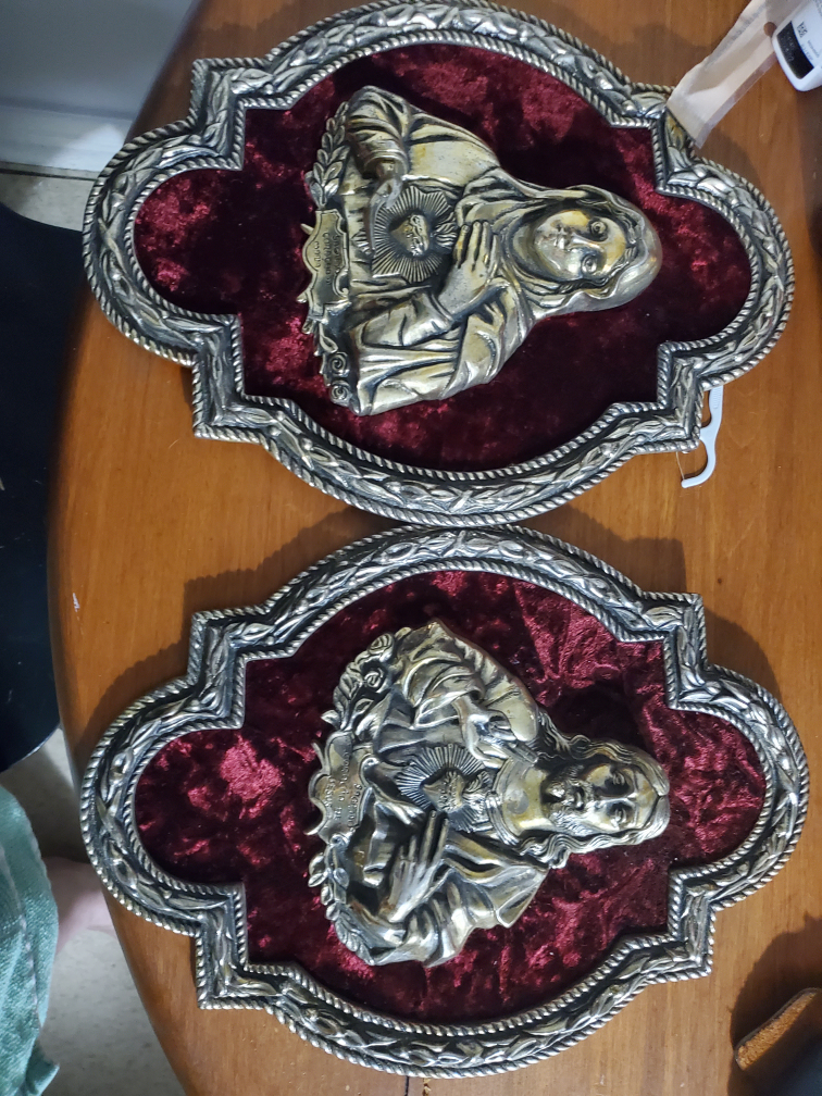 Vintage Wall Art - Sacred Heart of Jesus & Mary - photo 3