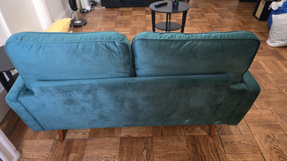 Green Loveseat Sofa with Bolsters - photo 5