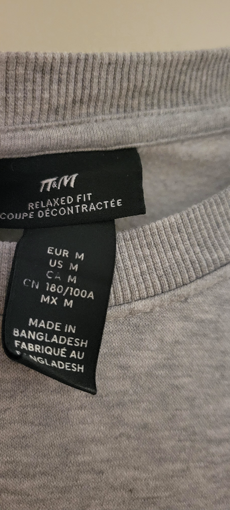 H&M Relaxed Fit Grey Sweatshirt - Size M - photo 2