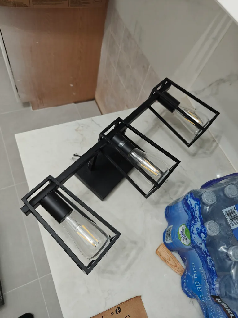 Black 3-Light Vanity Light Fixture