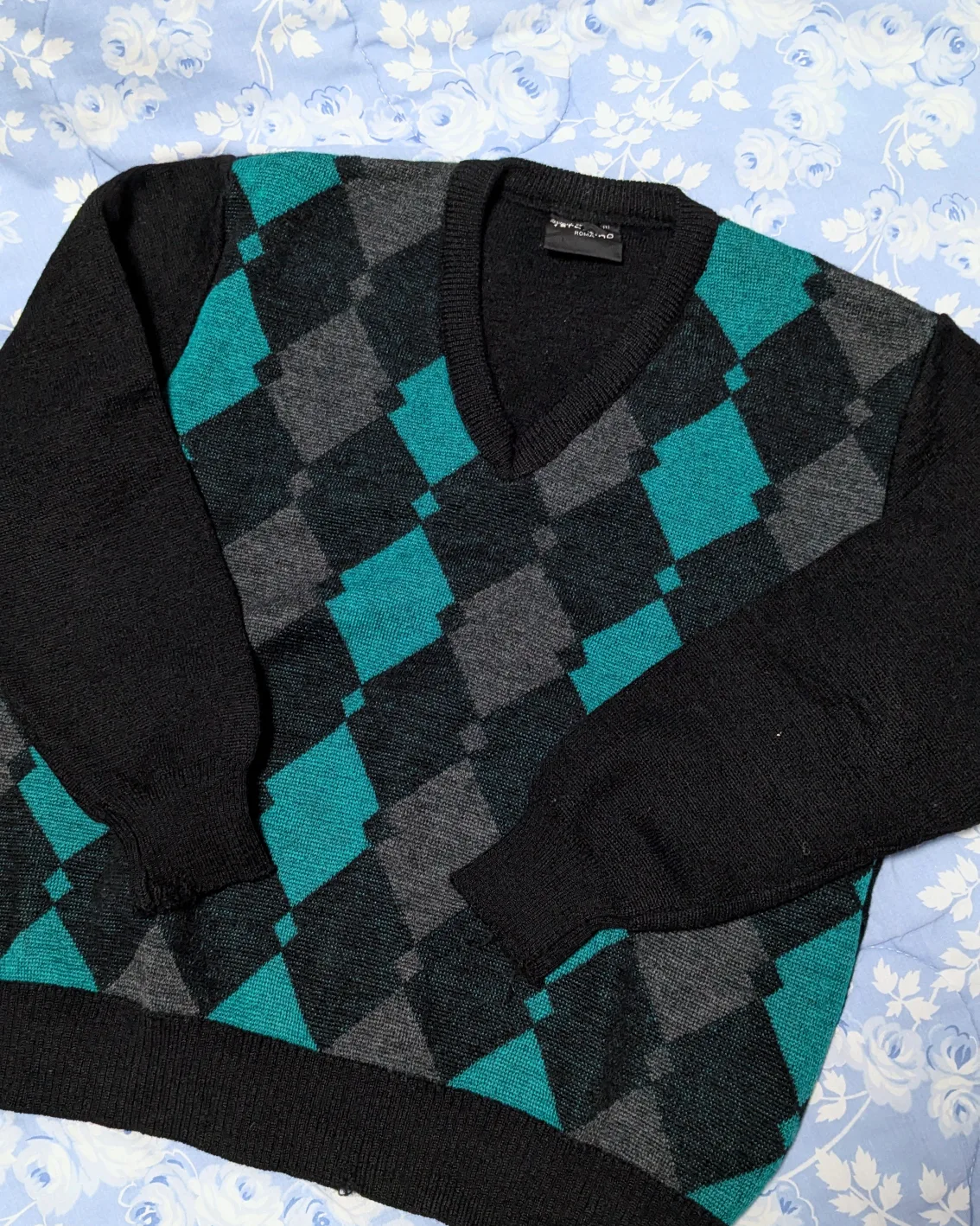 Farentino Roma Wool Argyle Sweater thumbnail