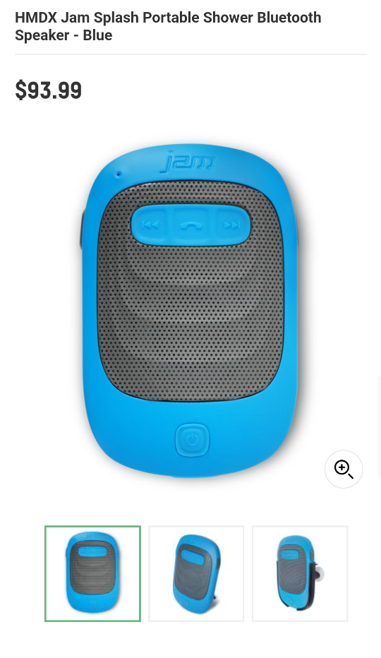 HMDX Jam Splash Shower Bluetooth Speaker - Blue