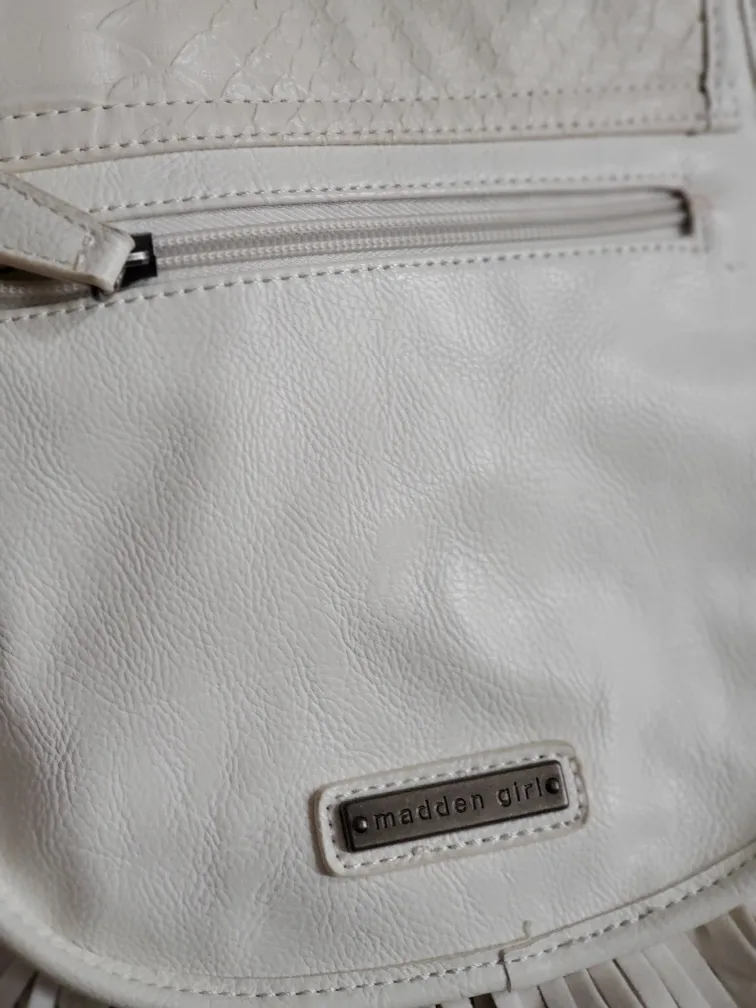Madden Girl White Fringe Crossbody Bag image indicator(3)