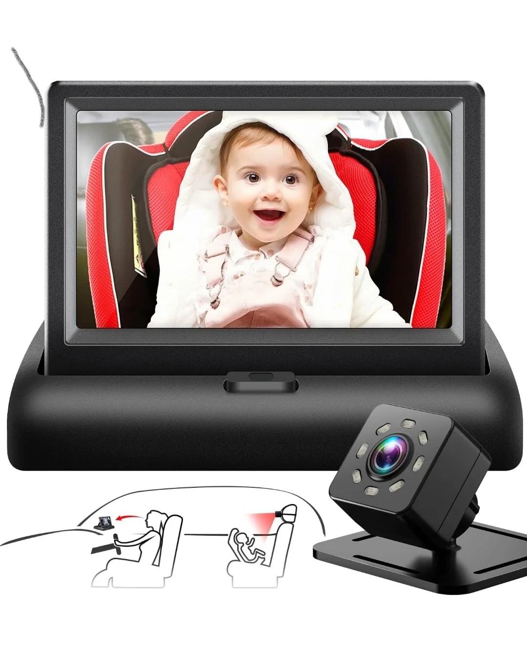 Baby Car Monitor with Night Vision Camera thumbnail