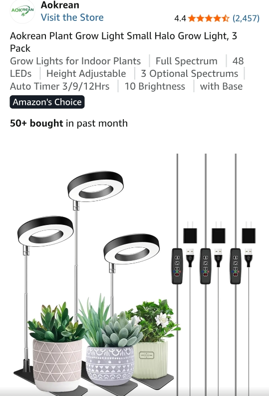*NEW* 2-set of Aokrean Plant Grow Light, LEDs, Full Spectrum