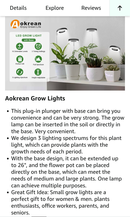 *NEW* 2-set of Aokrean Plant Grow Light, LEDs, Full Spectrum - photo 2
