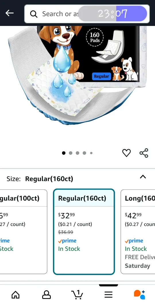 Dog Diaper Liners Disposable Booster Pads Regular 160ct image indicator(3)