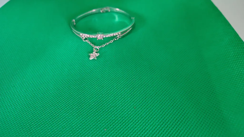 Silver Bangle Bracelet with Star Charm thumbnail