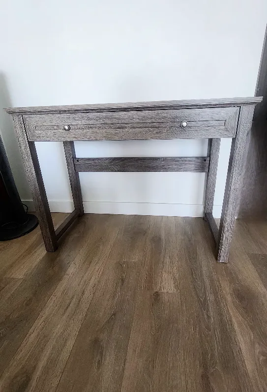Grey Wooden Desk with Drawer thumbnail
