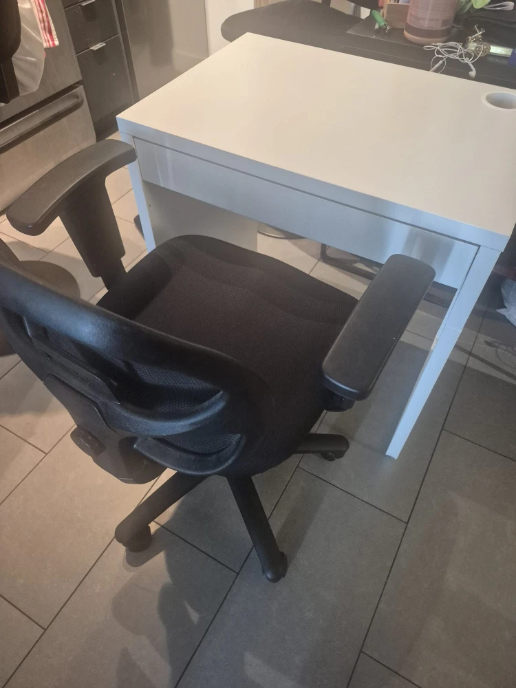 White Desk and Black Office Chair - photo 3