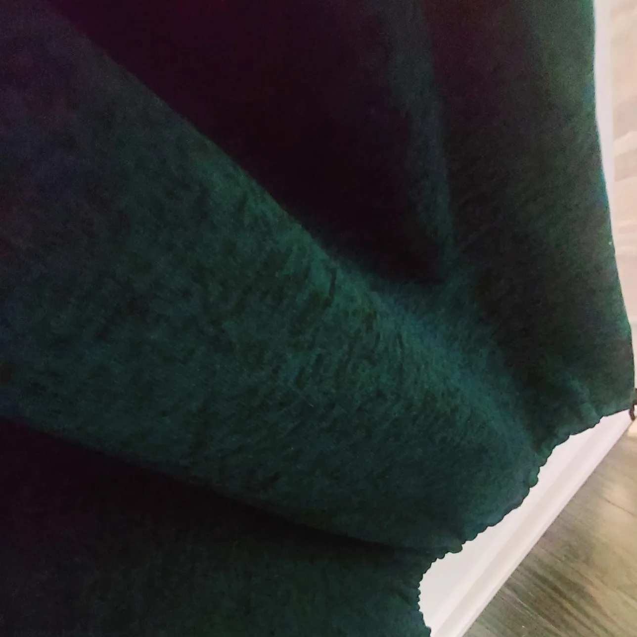 Green Long Sleeve Long Dress with Lace Trim image indicator(3)