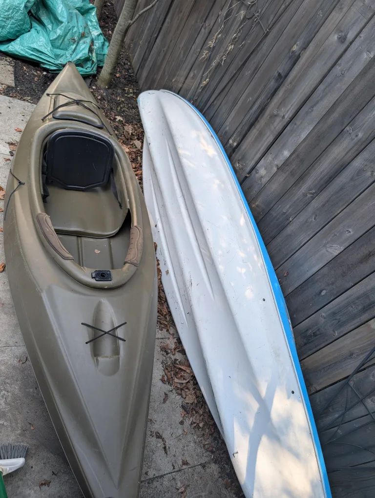 Set of two Kayaks with paddles and kayak car rack image indicator(7)