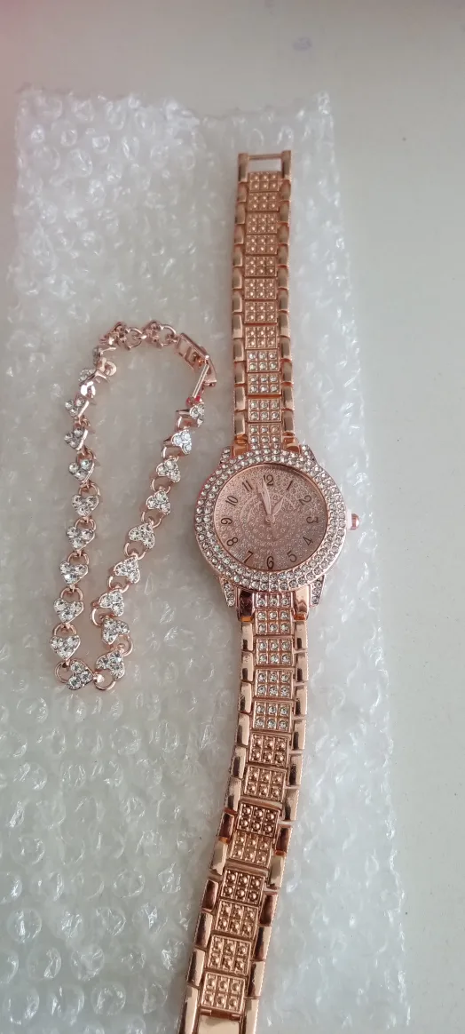 BranchNew Rose Gold Watch & Bracelet a set $30. thumbnail