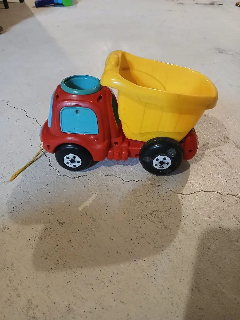 Toy Dump Truck - Red & Yellow thumbnail