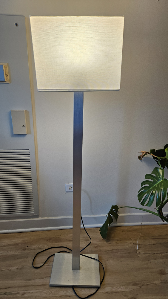 IKEA TOMELILLA Floor Lamp, Nickel Plated/White, 59"