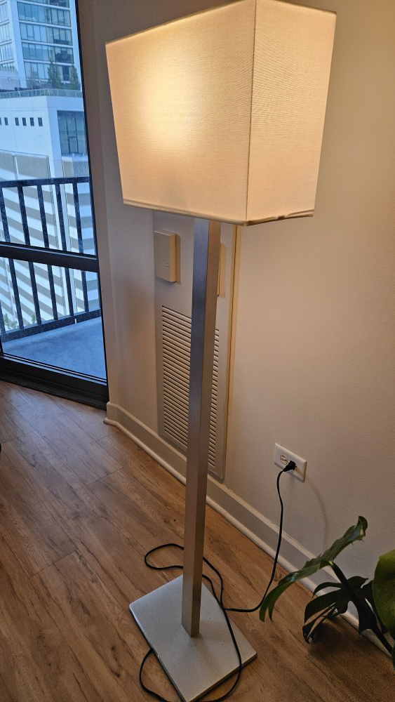 IKEA TOMELILLA Floor Lamp, Nickel Plated/White, 59" - photo 2