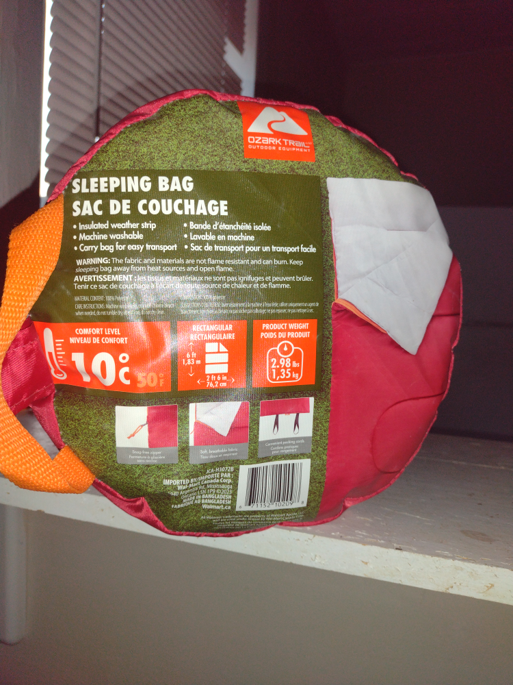 Ozark Trail Sleeping Bag - Red