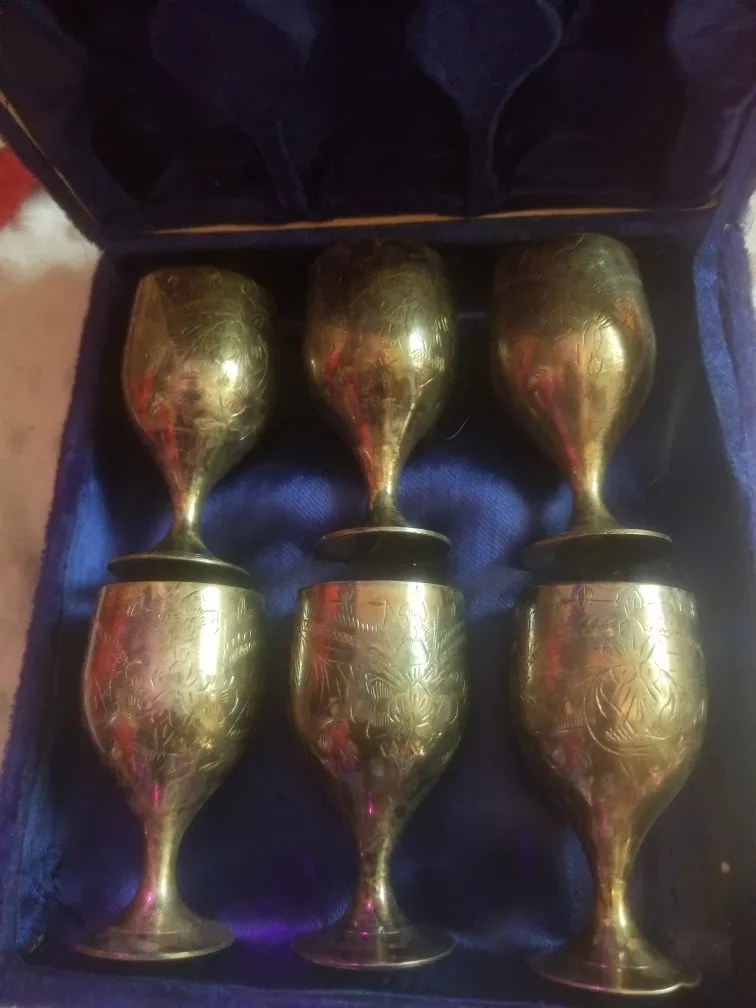 Brass Goblets Vintage Set thumbnail