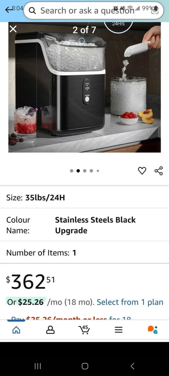 Kismile Nugget Ice Maker - Portable & Self-Cleaning brand new image indicator(4)