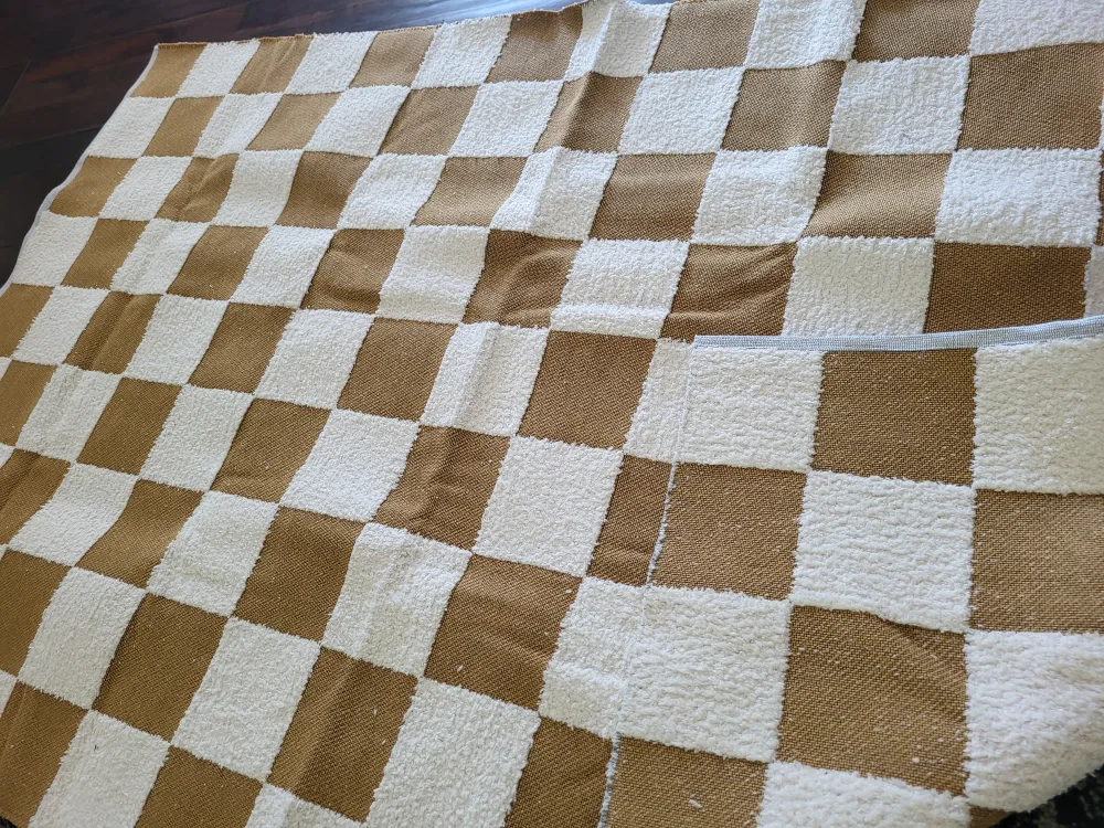 Checkered Rug - Brown and White image indicator(2)