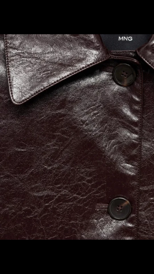 MNG Faux Leather Cropped Jacket - Size S - photo 4