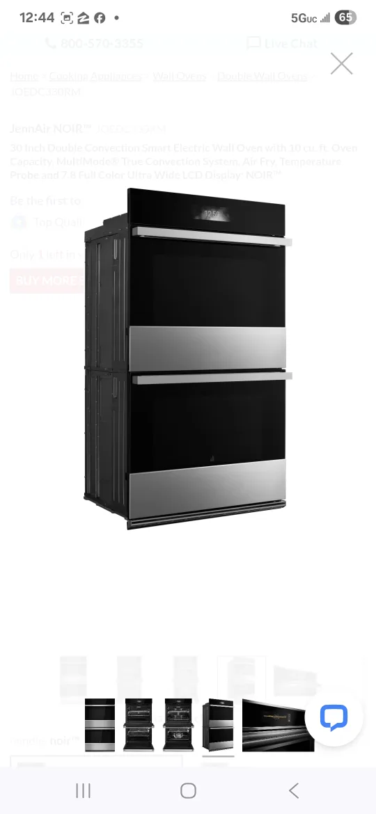 JENNAIR   30" NOIR DOUBLE ELECTRIC WALL OVEN Noir thumbnail