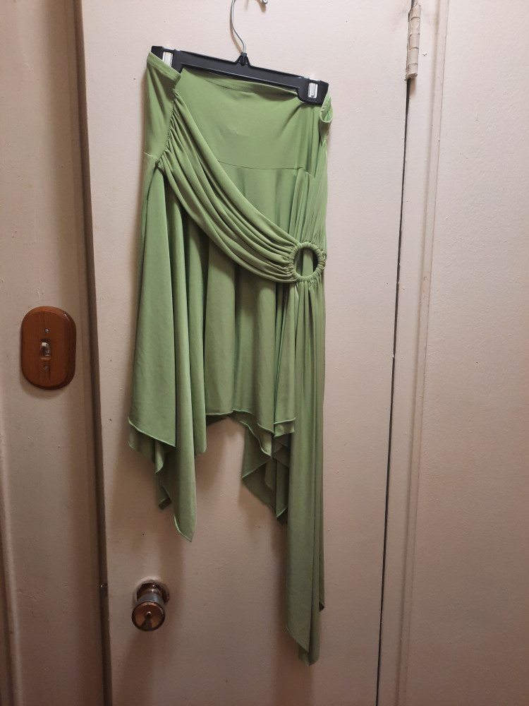 Green Asymmetrical Skirt