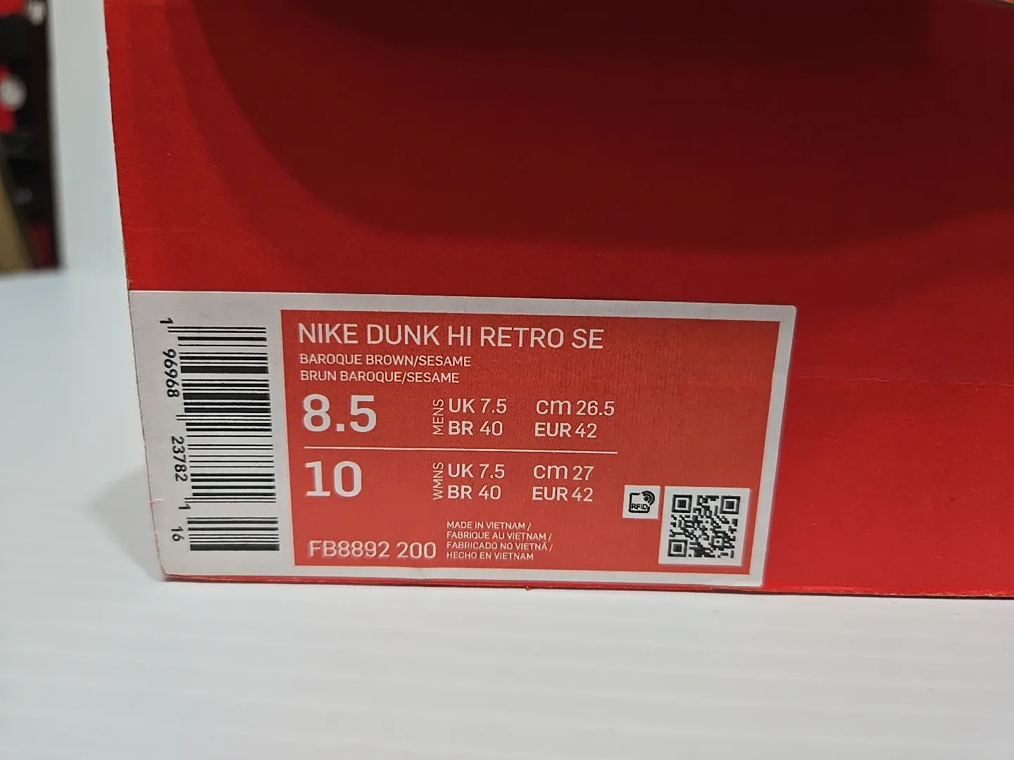 Nike Dunk Hi Retro SE Baroque Brown, Size 8.5 image indicator(3)