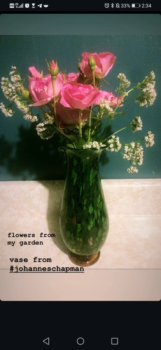 Johannes Chapman Green Art Glass Vase