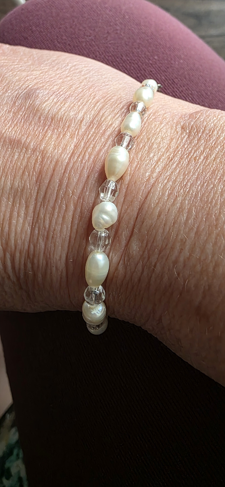 Vintage Pearl and Crystal Beaded Bracelet - photo 3