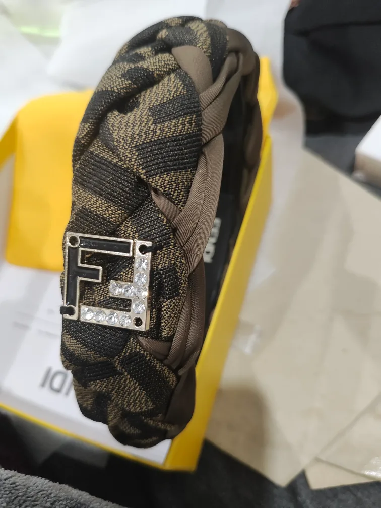 Fendi Brown Braided Headband image indicator(2)