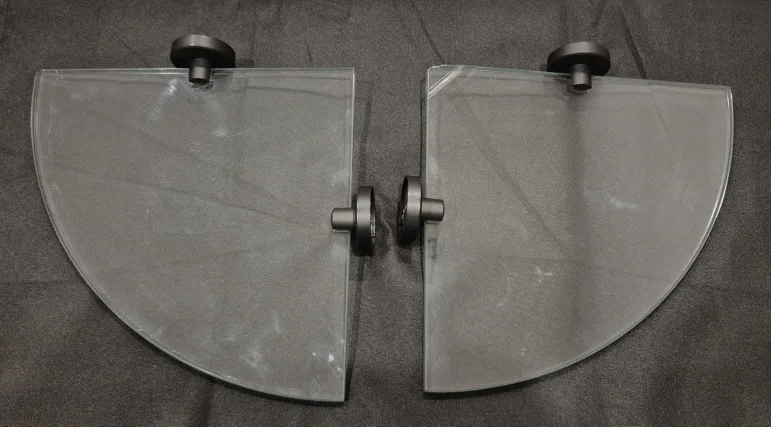Set of 2 Floating Glass Corner Shelf - Matte Black image indicator(2)