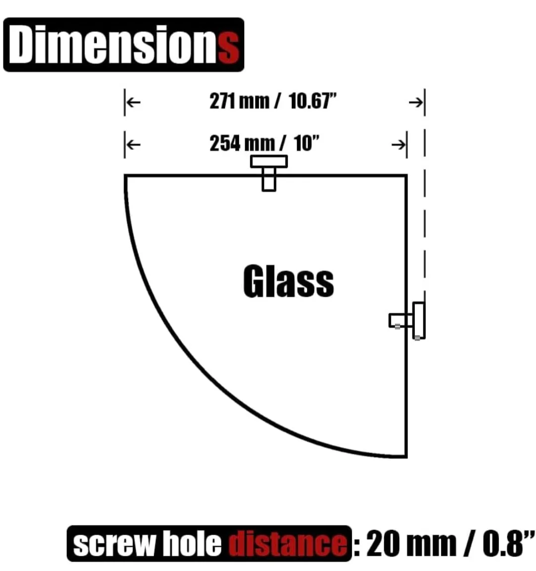 Set of 2 Floating Glass Corner Shelf - Matte Black image indicator(3)